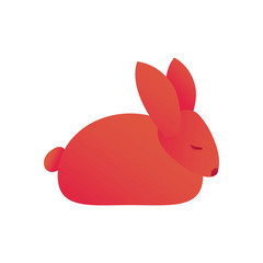 Cute rabbit gradient style icon vector design