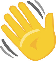 Vector emoticon illustration of a waving hand