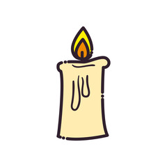 Candle line and fill style icon vector design