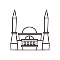 Turkish mosque line style icon vector design