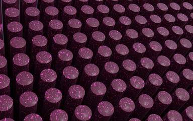 3D render background shapes cylinder magenta purple abstract