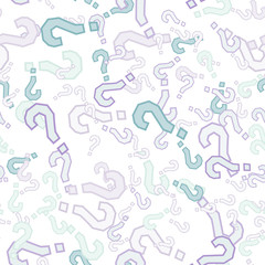 Quiz seamless pattern. Question marks, doubt, faq