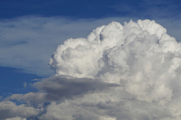 Fototapeta na wymiar Fluffy white cumulus clouds