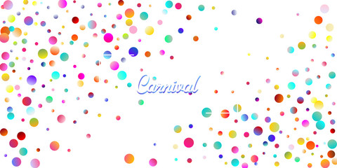 Carnival Confetti Explosion Vector Background. Falling Color Tinsel, Fiesta Celebration Design. 