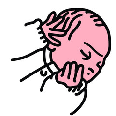 目を閉じて寝ている新生児のイラスト	