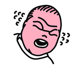 泣いている新生児のイラスト