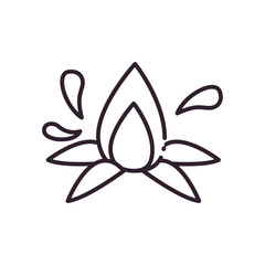 abstract flame line style icon vector design