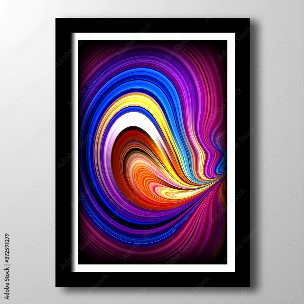 Poster modern fluid and colorful abstract geometric background. liquid dynamic gradient waves