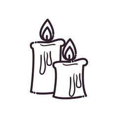 Candles line style icon vector design