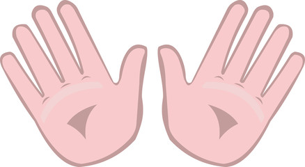 Obraz premium Vector illustration of a hands showing palms