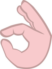 Vector illustration emoticon of hand gesture, concept all good