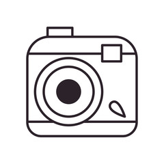 retro instant camera line style icon vector design