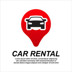 Car rental icon isolated on white background vector illustration.