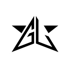 Initial Star Monogram Logo GL