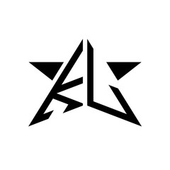 Initial Star Monogram Logo KL