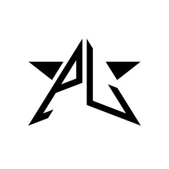 Initial Star Monogram Logo PL