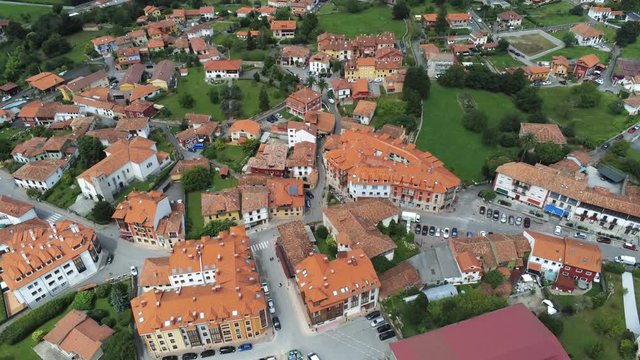 Nueva de Llanes, village of Asturias,Spain. Aerial Drone Footage