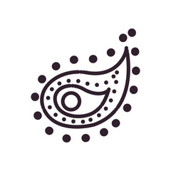 Indian paisley line style icon vector design