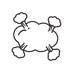 explosion bubble line style icon vector design