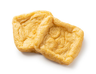 Japanese fried tofu on a white background