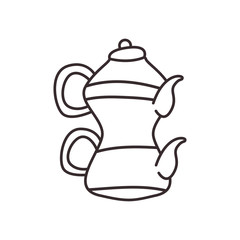 turkish coffee kettle line style icon vector design