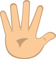 Vector illustration of emoticon of the palm of a hand

