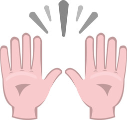 Vector illustration of hands emoticon