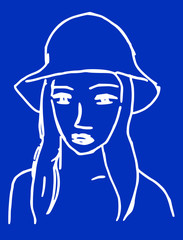 Vector illustration woman with hat