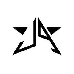 Initial Star Monogram Logo JP