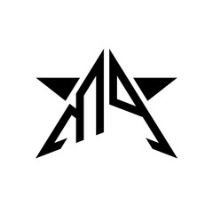 Initial Star Monogram Logo MP