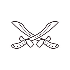 turkish swords line style icon vector design