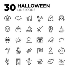 Set of Halloween related icons.