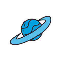 planet line and fill style icon vector design