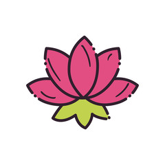 lotus flower line and fill style icon vector design