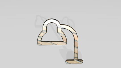table lamp hanging 3D icon standing on the floor, 3D illustration for background and wooden