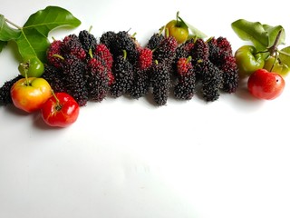 berries on a white background