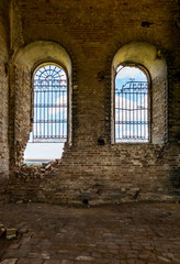 Fototapeta na wymiar Windows of old abandoned armenian church Sacred Surb-Karapet