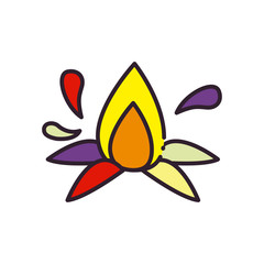 abstract flame line and fill style icon vector design