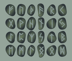 Runes. Stone. Scandinavian runes. 