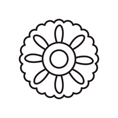 chinese flower in circle shaped line style icon vector design