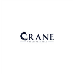 crane bird logo design vector