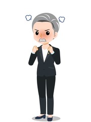 スーツを着た白髪の女性