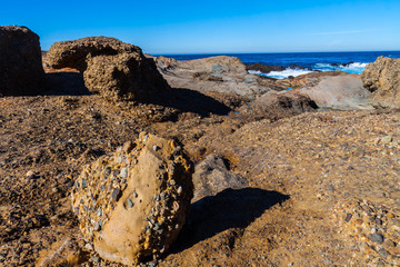 Sandstone and Conglomerate Beds of The Carmelo Foundation on  Sea Lion Point, Point  Lobos, State...