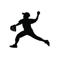Fototapeta na wymiar man play baseball silhouette vector