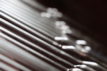 glassware laboratory of equipment at workplace for background