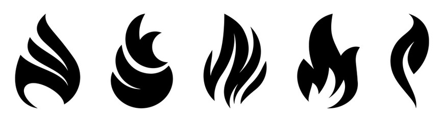 Fire flame icons symbols