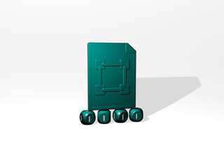 Obraz premium file 3D icon over cubic letters, 3D illustration for background and business