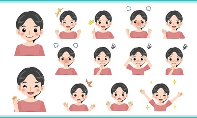 ピンクの服を着た中年女性