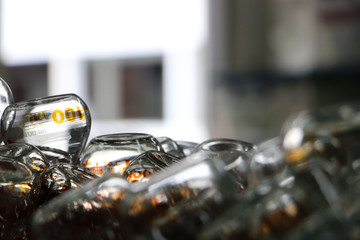 glassware laboratory of equipment at workplace for background