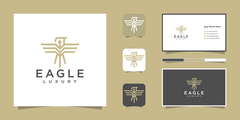 eagle line logo luxury and business card